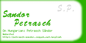 sandor petrasch business card